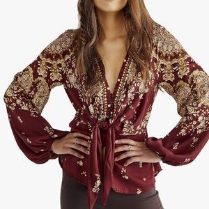 Free People Run Free Tie Tunic Chocolate Combo
